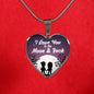 I Love You To The Moon & Back Love Stainless Steel or 18k Gold Heart Pendant Necklace 18-22"-Express Your Love Gifts