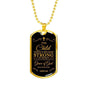 I'm Strong Because Of God'S Grace Necklace Stainless Steel or 18k Gold Dog Tag 24" Chain-Express Your Love Gifts
