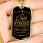 I'm Strong Because Of God'S Grace Necklace Stainless Steel or 18k Gold Dog Tag 24" Chain-Express Your Love Gifts