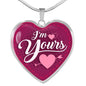 I'm Yours Necklace Stainless Steel or 18k Gold Heart Pendant 18-22"-Express Your Love Gifts