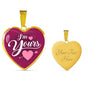 I'm Yours Necklace Stainless Steel or 18k Gold Heart Pendant 18-22"-Express Your Love Gifts