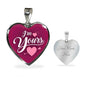 I'm Yours Necklace Stainless Steel or 18k Gold Heart Pendant 18-22"-Express Your Love Gifts