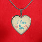 I Miss You Necklace Stainless Steel or 18k Gold Heart Pendant 18-22" - Express Your Love Gifts