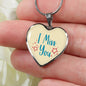 I Miss You Necklace Stainless Steel or 18k Gold Heart Pendant 18-22" - Express Your Love Gifts