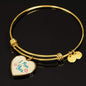 I Miss You Stainless Steel or 18k Gold Heart Bangle Bracelet - Express Your Love Gifts