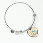I Miss You Stainless Steel or 18k Gold Heart Bangle Bracelet - Express Your Love Gifts