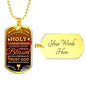 I Pray That I Will Forever Be Blessed Necklace Stainless Steel or 18k Gold Dog Tag 24" Chain-Express Your Love Gifts