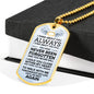 I Think About You Always Necklace Stainless Steel or 18k Gold Dog Tag 24" Chain-Express Your Love Gifts