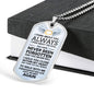 I Think About You Always Necklace Stainless Steel or 18k Gold Dog Tag 24" Chain-Express Your Love Gifts