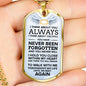 I Think About You Always Necklace Stainless Steel or 18k Gold Dog Tag 24" Chain-Express Your Love Gifts