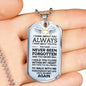 I Think About You Always Necklace Stainless Steel or 18k Gold Dog Tag 24" Chain-Express Your Love Gifts