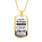 I Trust God Who Is My Refuge And Fortress Necklace Stainless Steel or 18k Gold Dog Tag 24" Chain-Express Your Love Gifts