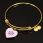 I Want All My Lasts To Be With You Stainless Steel or 18k Gold Heart Bangle Bracelet - Express Your Love Gifts