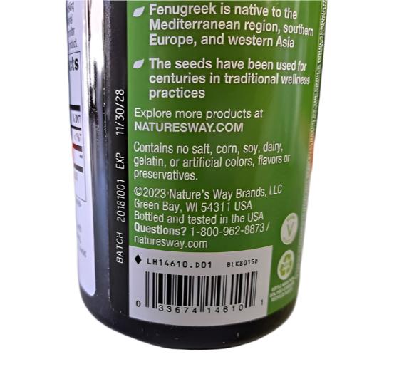 Nature’s Way Fenugreek Seed – 180 Capsules (Pack of 2)-Express Your Love Gifts
