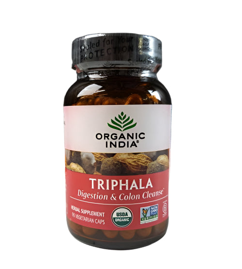 Organic India Triphala Herbal Supplement for Digestion &amp; Colon Cleanse, 90 Vegetarian Capsules, Exp. 11/27/2026-Express Your Love Gifts