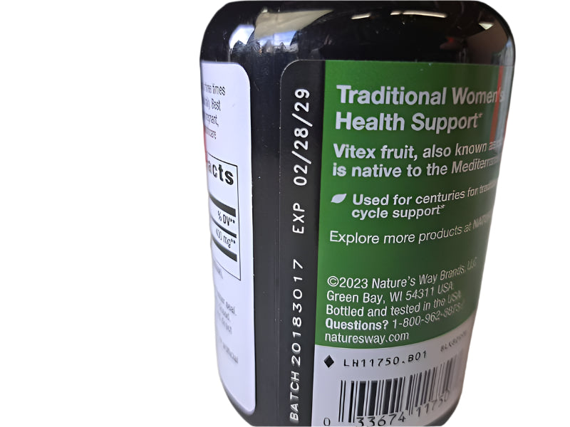 Nature’s Way Vitex Fruit, Traditional Menstrual Cycle Support Chasteberry Supplement, Vegan, 320 Capsules-Express Your Love Gifts