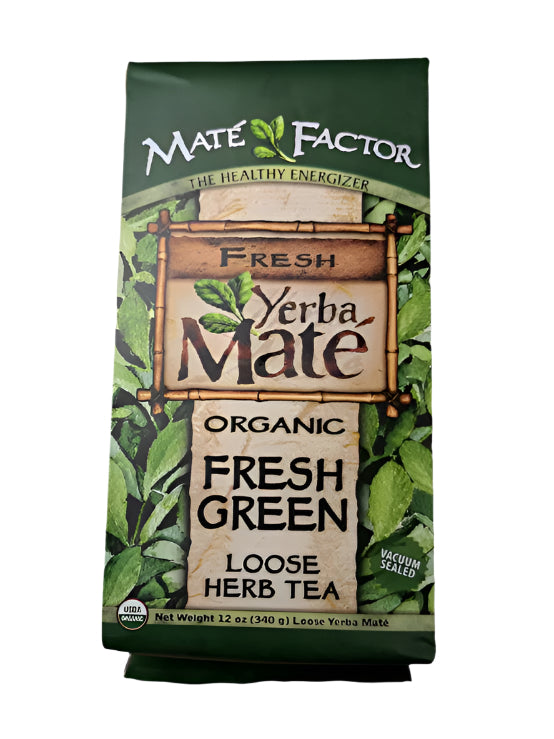 Mate Factor Organic Fresh Green Yerba Mate Loose-Leaf Tea 12 oz Bags 6-Pack-Express Your Love Gifts