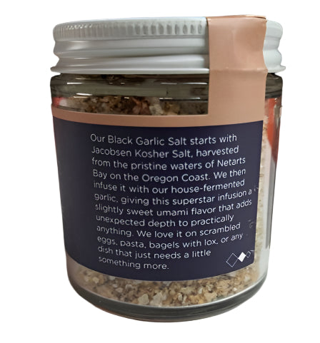 Jacobsen Salt Co. Black Garlic Infused Kosher Salt, 2.5 oz, Hand-Harvested from Oregon-Express Your Love Gifts