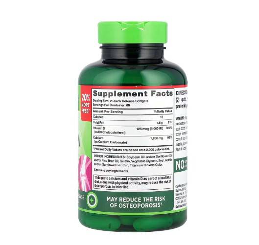 Nature's Truth Absorbable Calcium Plus D3, 120 Quick Release Softgels (2-Pack) – Bone & Immune Support, High Absorption, EXP 01/2027-Express Your Love Gifts