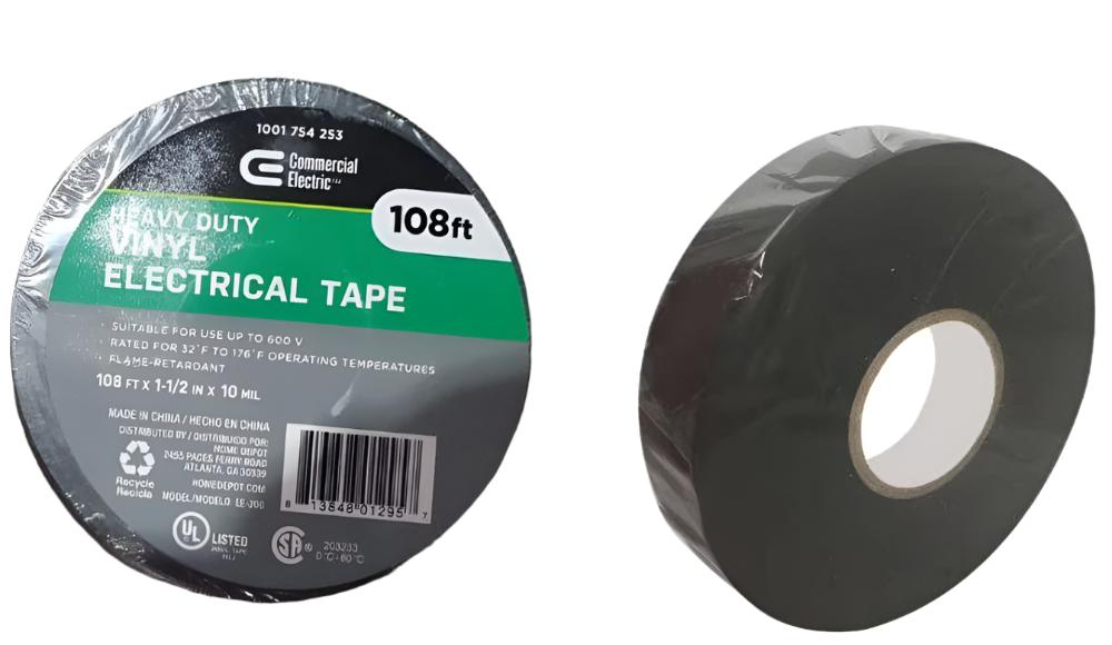 1.5" x 108' Heavy Duty Electrical Tape, 4-Pack – Black, Flame Retardant-Express Your Love Gifts