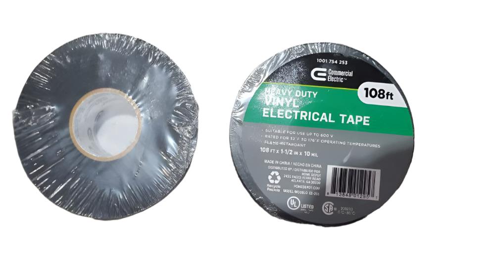 1.5" x 108' Heavy Duty Electrical Tape, 4-Pack – Black, Flame Retardant-Express Your Love Gifts