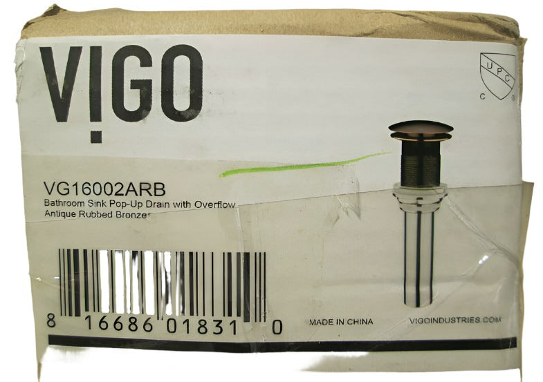 VIGO Bathroom Sink Pop-Up Drain, Antique Rubbed Bronze Open Box-Express Your Love Gifts