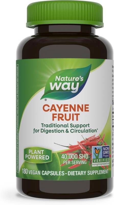 Nature's Way Cayenne Pepper – Digestion & Circulation Support, Non-GMO, 180 VCaps (Pack of 2)-Express Your Love Gifts