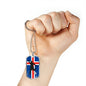 Iceland Flag And Soccer/Futbol Necklace Stainless Steel or 18k Gold Dog Tag 24" Chain-Express Your Love Gifts