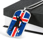 Iceland Flag And Soccer/Futbol Necklace Stainless Steel or 18k Gold Dog Tag 24" Chain-Express Your Love Gifts