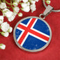 Iceland Flag Necklace Iceland Flag Stainless Steel or 18k Gold 18-22" - Express Your Love Gifts