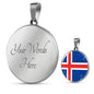Iceland Flag Necklace Iceland Flag Stainless Steel or 18k Gold 18-22" - Express Your Love Gifts