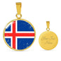 Iceland Flag Necklace Iceland Flag Stainless Steel or 18k Gold 18-22" - Express Your Love Gifts