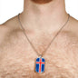 Iceland Flag Necklace Iceland Flag Stainless Steel or 18k Gold Dog Tag 24"-Express Your Love Gifts