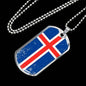 Iceland Flag Necklace Iceland Flag Stainless Steel or 18k Gold Dog Tag 24"-Express Your Love Gifts