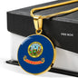 Idaho State Flag Necklace Stainless Steel or 18k Gold Circle Pendant 18-22" - Express Your Love Gifts