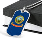 Idaho State Flag Necklace Stainless Steel or 18k Gold Dog Tag 24" Chain - Express Your Love Gifts