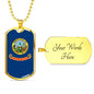 Idaho State Flag Necklace Stainless Steel or 18k Gold Dog Tag 24" Chain - Express Your Love Gifts