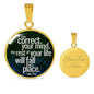 If You Correct Your Mind Circle Necklace Stainless Steel or 18k Gold 18-22"-Express Your Love Gifts
