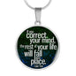 If You Correct Your Mind Circle Necklace Stainless Steel or 18k Gold 18-22"-Express Your Love Gifts