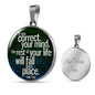 If You Correct Your Mind Circle Necklace Stainless Steel or 18k Gold 18-22"-Express Your Love Gifts