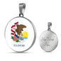 Illinois State Flag Necklace Stainless Steel or 18k Gold Circle Pendant 18-22" - Express Your Love Gifts