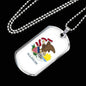 Illinois State Flag Necklace Stainless Steel or 18k Gold Dog Tag 24" Chain - Express Your Love Gifts