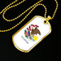 Illinois State Flag Necklace Stainless Steel or 18k Gold Dog Tag 24" Chain - Express Your Love Gifts