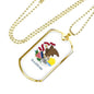 Illinois State Flag Necklace Stainless Steel or 18k Gold Dog Tag 24" Chain - Express Your Love Gifts