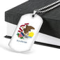 Illinois State Flag Necklace Stainless Steel or 18k Gold Dog Tag 24" Chain - Express Your Love Gifts
