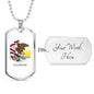 Illinois State Flag Necklace Stainless Steel or 18k Gold Dog Tag 24" Chain - Express Your Love Gifts