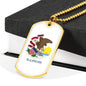 Illinois State Flag Necklace Stainless Steel or 18k Gold Dog Tag 24" Chain - Express Your Love Gifts