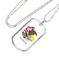 Illinois State Flag Necklace Stainless Steel or 18k Gold Dog Tag 24" Chain - Express Your Love Gifts