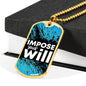 Impose Your Will Necklace Stainless Steel or 18k Gold Dog Tag 24" Chain-Express Your Love Gifts