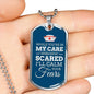 In My Care Nurse Nurse Necklace Stainless Steel or 18k Gold Dog Tag 24" Chain-Express Your Love Gifts